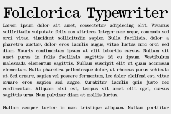 Folclorica Typewriter: A Serif Font for Authentic Branding