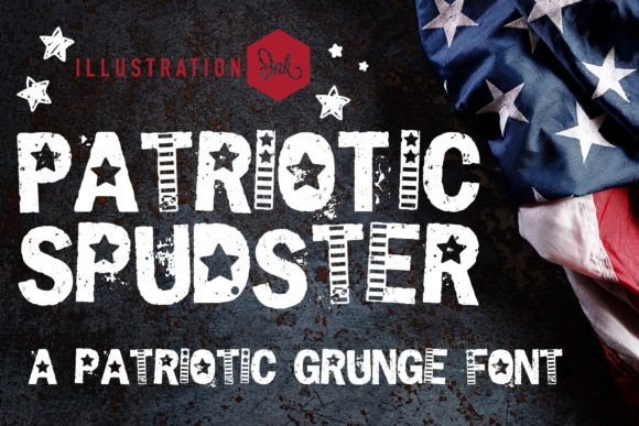 Patriotic Spudster: A Bold Decorative Font for Editorial Design